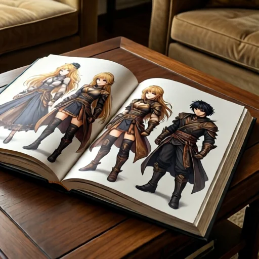 Арт-книга с концепт-артами аниме