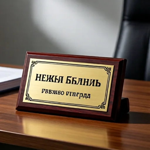 Именная табличка или награда для рабочего стола