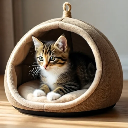Уютный домик-лежанка по размеру котёнка
