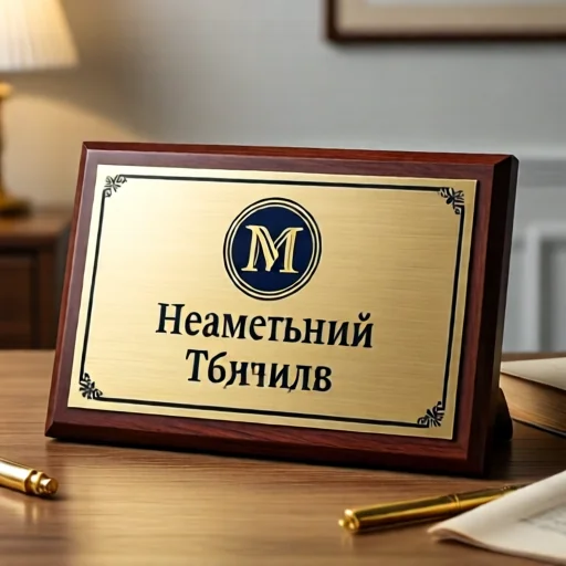 Именная памятная табличка от коллектива