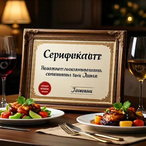 Сертификат в ресторан на семейный ужин