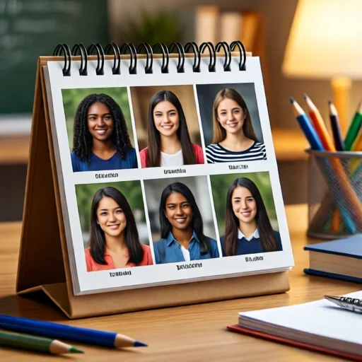 Кастомный календарь с фотографиями учеников