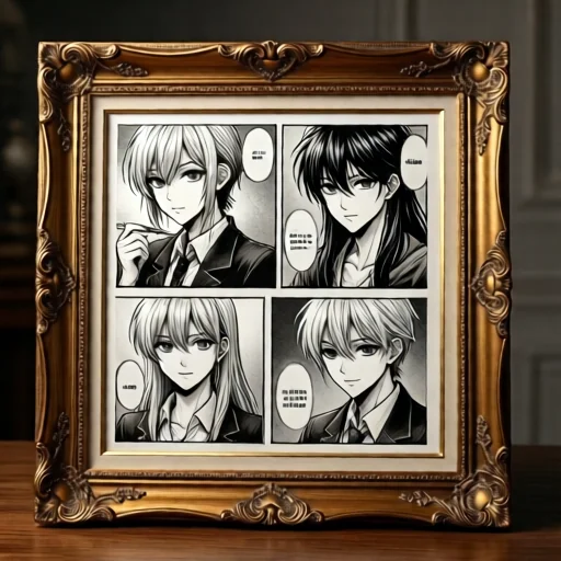 Оригинальные страницы манги, нарисованные автором