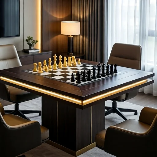 Шахматный стол с подсветкой от бренда ChessMood