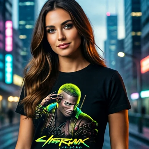 Футболка с уникальным дизайном Cyberpunk 2077