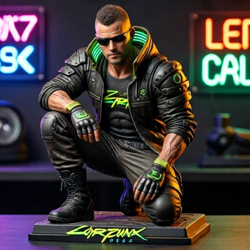 Фигурка персонажа из Cyberpunk 2077