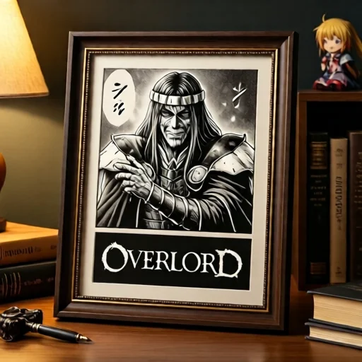 Оригинальная страница манги Overlord с автографом