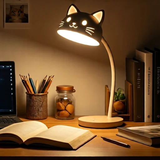 Котяча настільна лампа з LED підсвіткою