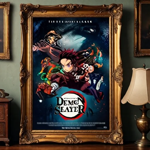 Антикварный постер с первых показов Demon Slayer