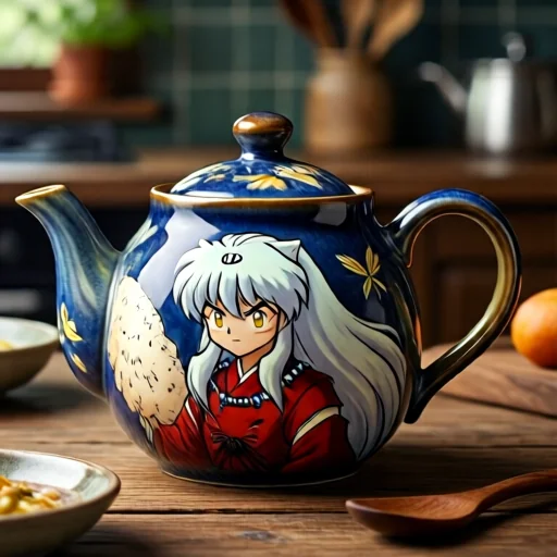 Керамічний чайник з мотивами Inuyasha