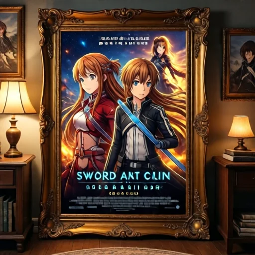 Антикварный постер с первых показов Sword Art Online