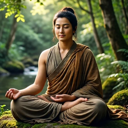 Арт-портрет с изображением медитации