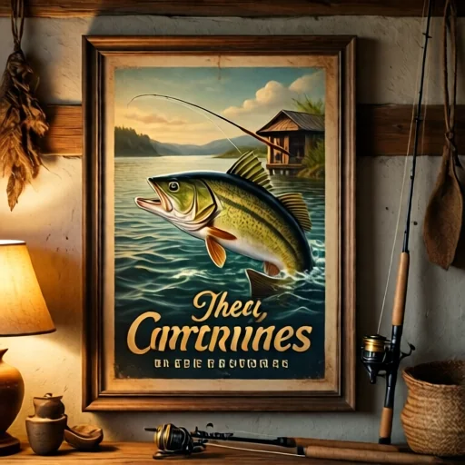 Антиквариат: постер рыбалки