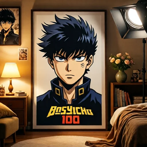 Постер з підписом творця Mob Psycho 100