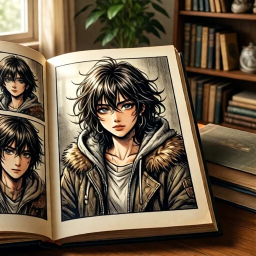 Оригинальная страница манги, нарисованная автором