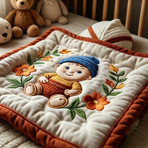 Персонализированный плед с вышивкой для мальчика